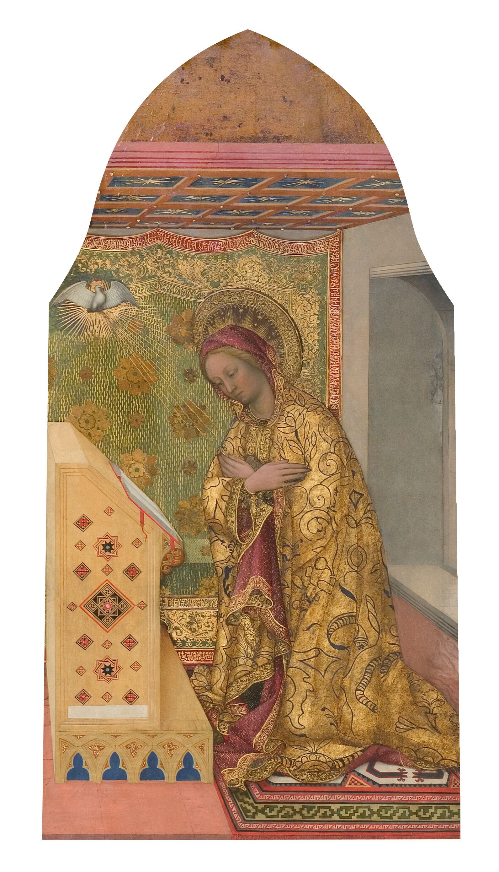 یاکوپو بلینی (حدود ۱۴۰۰ - حدود ۱۴۷۰)، بشارت (جزئیات)، اوایل دهه ۱۴۳۰. کلیسای سنت الساندرو، برشا. عکس: © Inventario dei Beni Ecclesiastici della Diocesi di Brescia